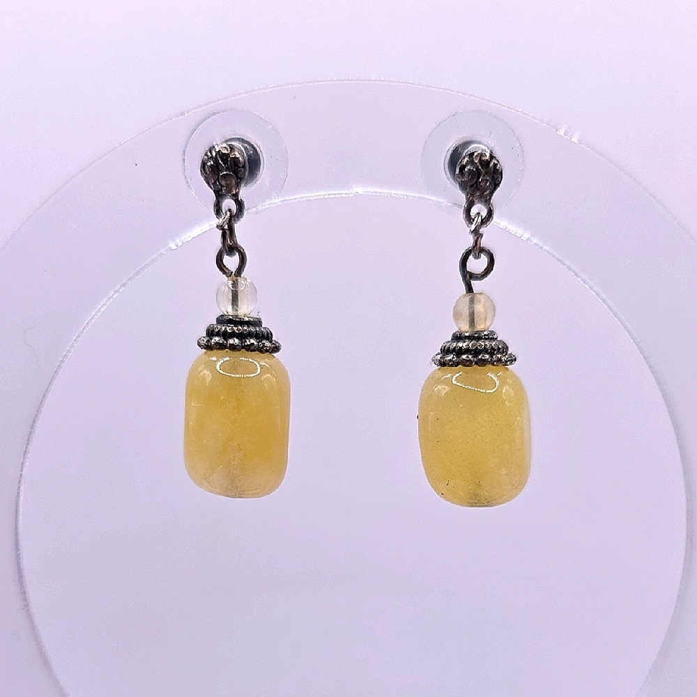 Balinese Style Gemstone Dangle Earrings